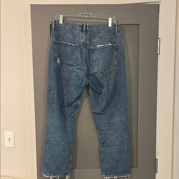 Agolde Riley crop Blue Straight Jeans size 29 - Picture 2 of 4